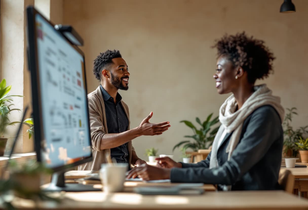 Profesor usando smartboard